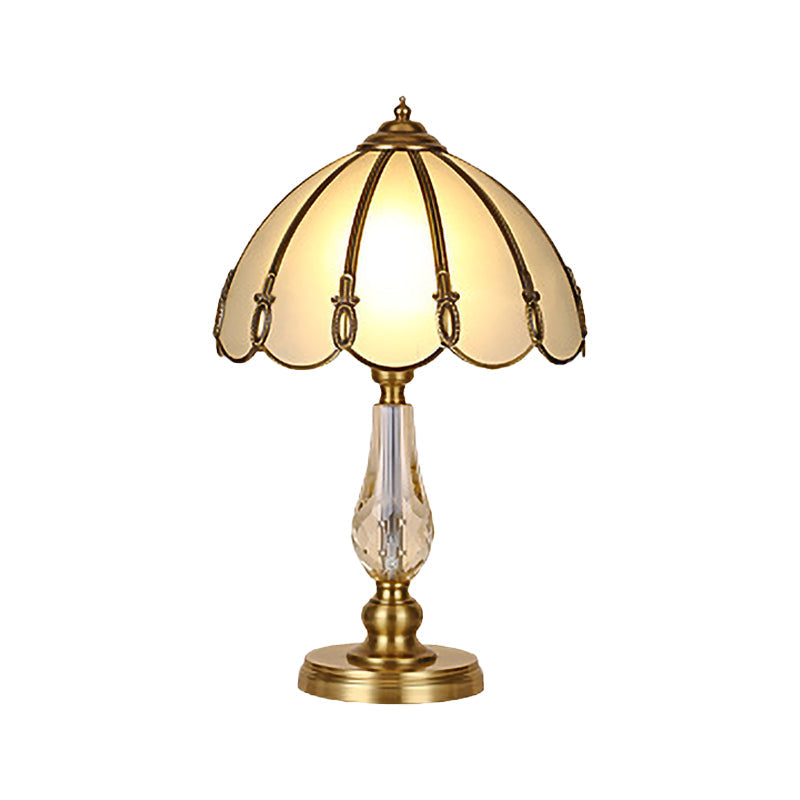 Modern Gold Table Lamp With Frosted Glass Shade - Perfect For Reading