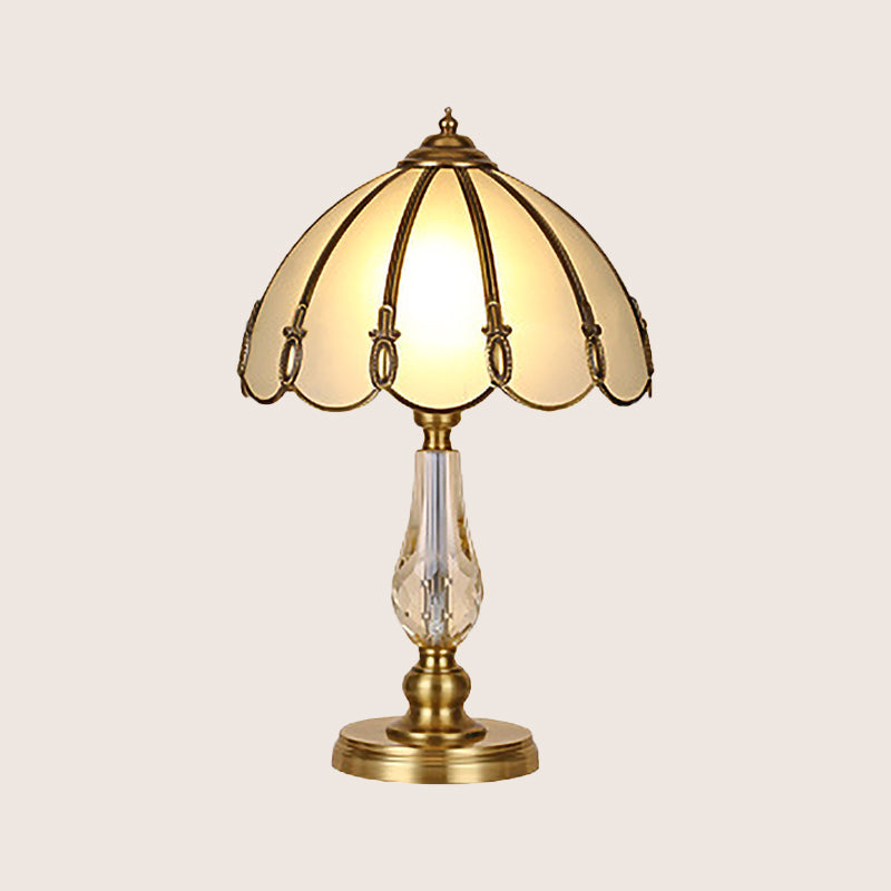 Modern Gold Table Lamp With Frosted Glass Shade - Perfect For Reading