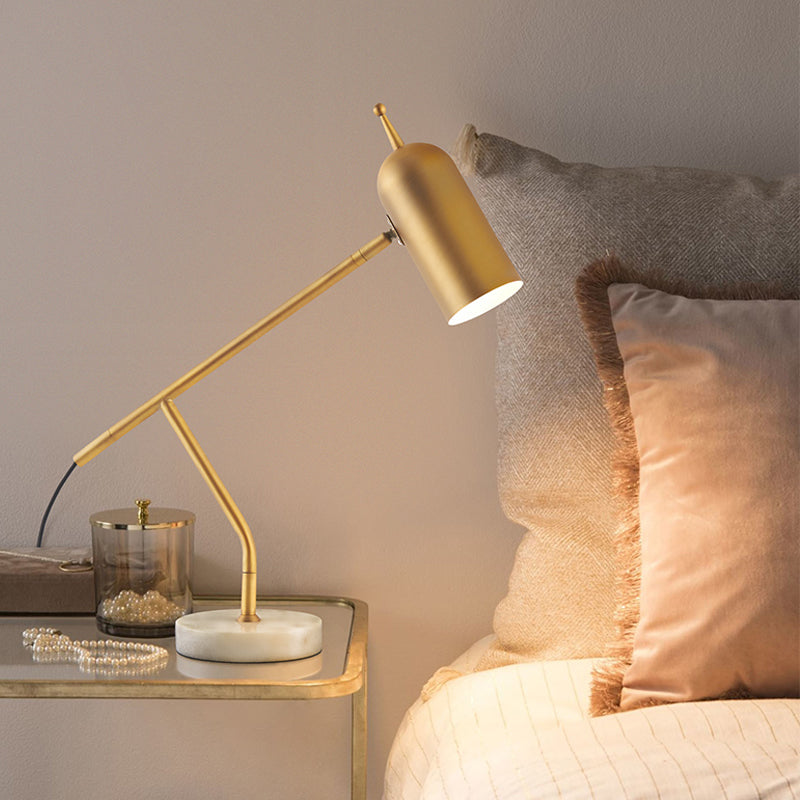 Modern Marble Dome Nightstand Lamp: Brass/Black Table Light For Study Room Brass