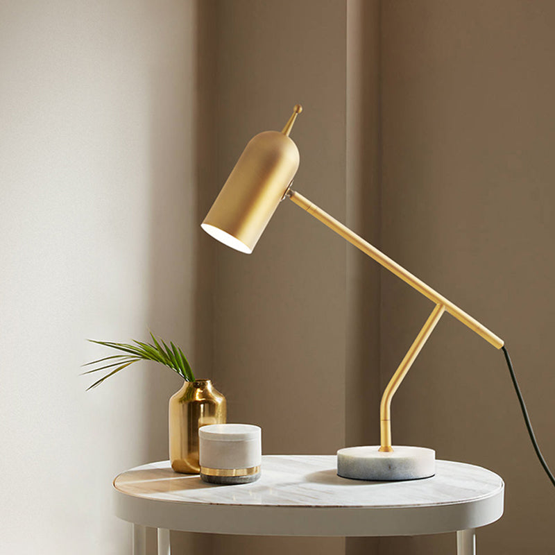 Modern Marble Dome Nightstand Lamp: Brass/Black Table Light For Study Room