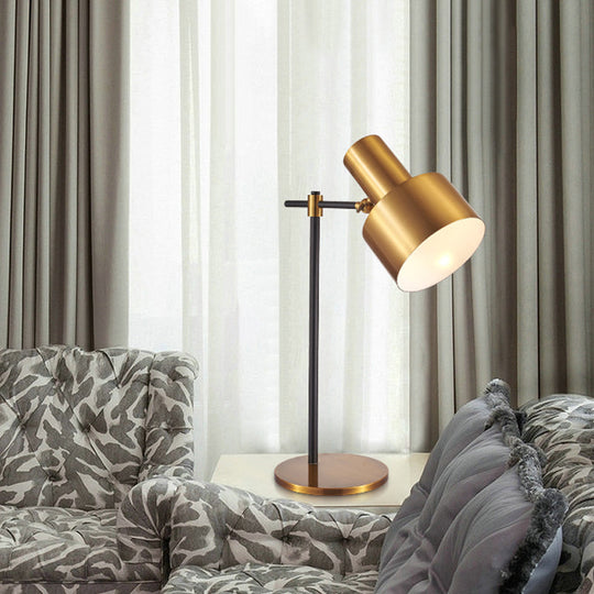 Simple Gold Table Lamp - 1-Light Living Room Night With Metal Shade