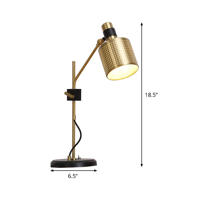 Gold Minimalist 1-Head Metal Living Room Table Light