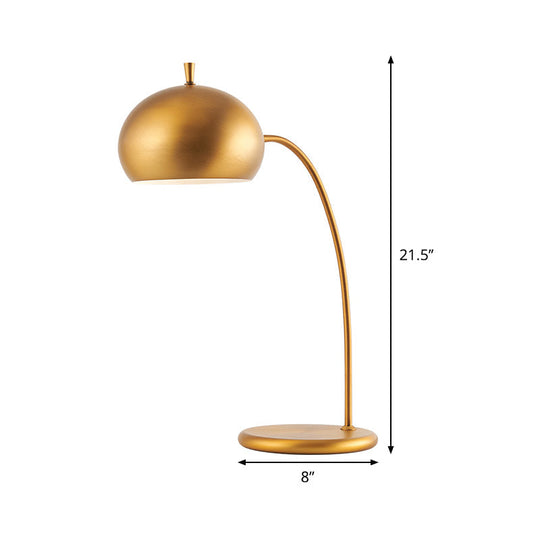 Metal Dome Nightstand Light - Modern Brass Design For Bedroom Table Lighting