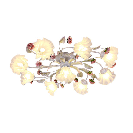 White Ceiling Mount Light Fixture with 4/6/7 Metal Lights - Perfect for Living Room