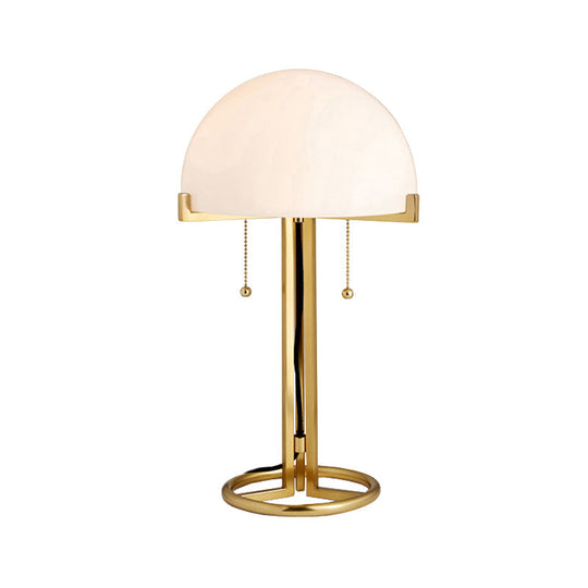 Minimalist White Glass Nightstand Lamp - Gold Metal 1-Head Design