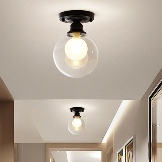 Contemporary Clear Glass Flush Mount Ceiling Light for Bedroom