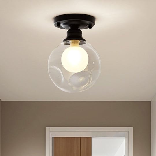 Contemporary Clear Glass Flush Mount Ceiling Light for Bedroom