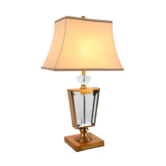 Modern Beige Bedside Lamp With Bell Shade - Perfect For Nightstands!