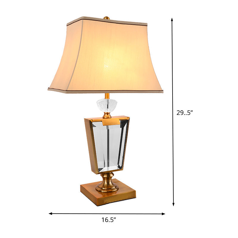 Modern Beige Bedside Lamp With Bell Shade - Perfect For Nightstands!