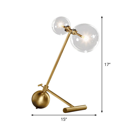 Sleek Gold Orb Nightstand Lamp - Simplicity Design Single Bulb Metal Light For Night Table With