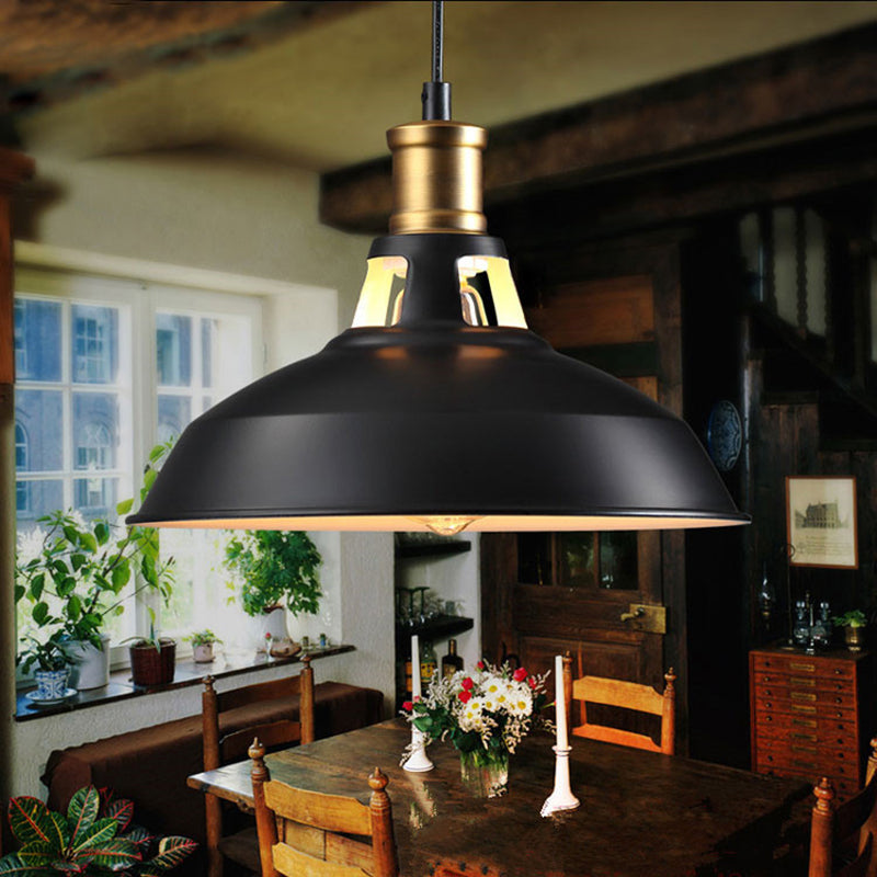 Farmhouse Style Dining Room Ceiling Light Fixture In Black/White/White White Inner / 10.5 Pendant