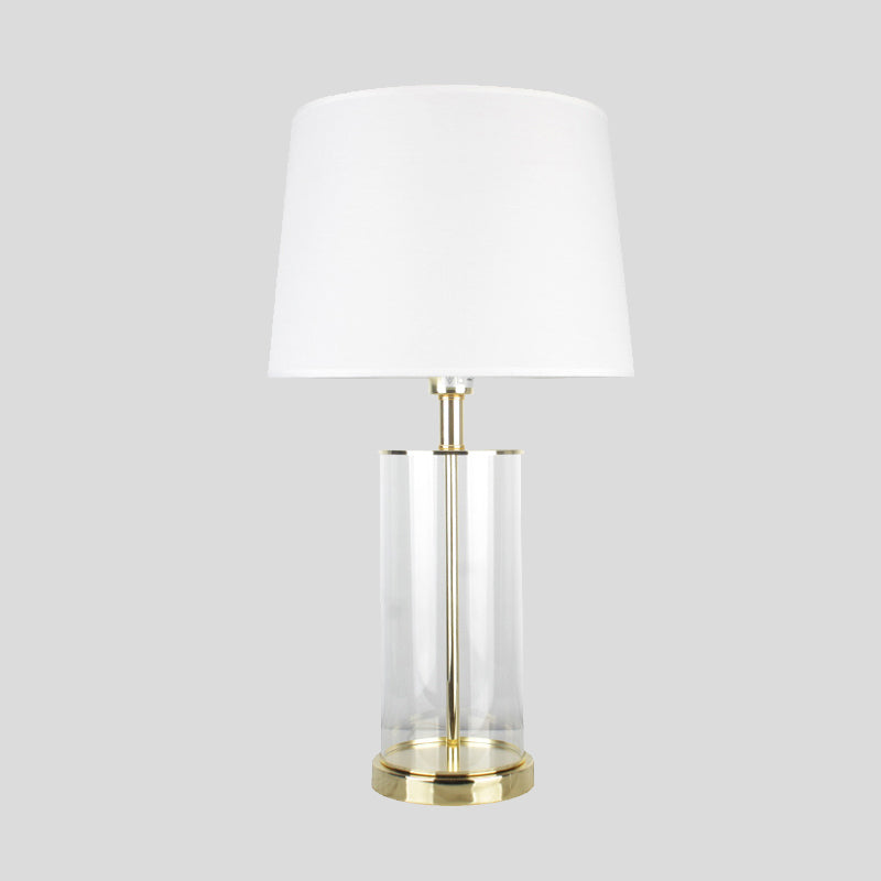 Modernism Desk Lamp With Tapered White Drum Shade