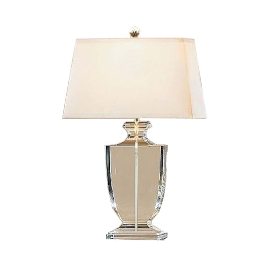 Modern Crystal Urn Table Lamp - Hand-Cut 1 Head White