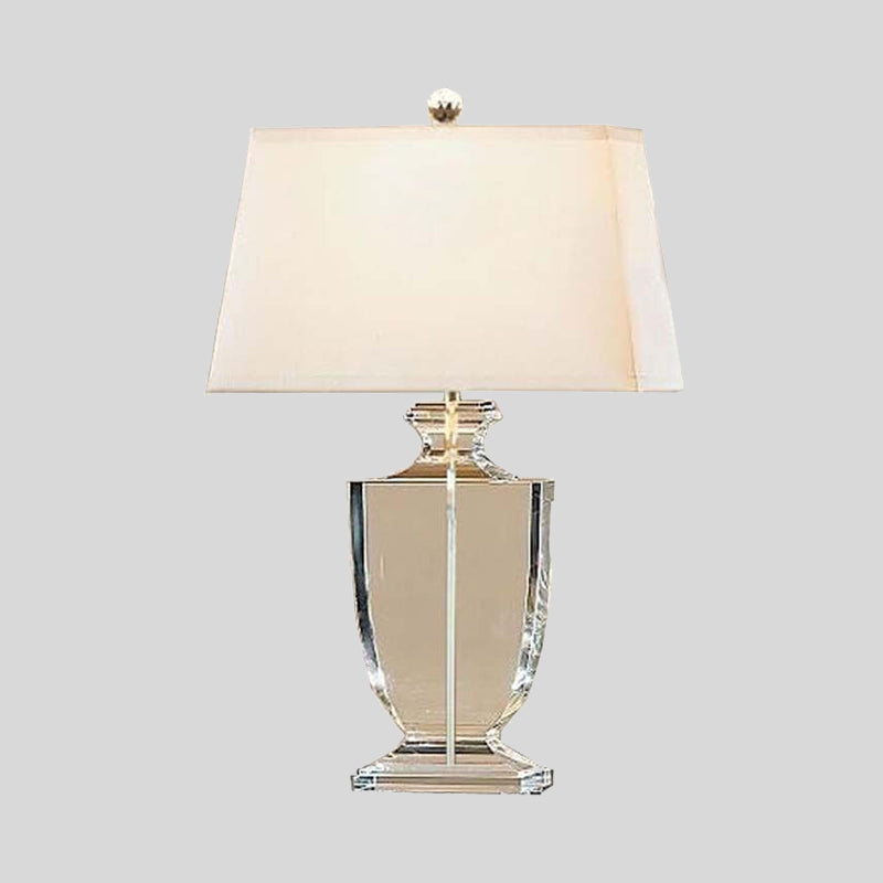 Modern Crystal Urn Table Lamp - Hand-Cut 1 Head White