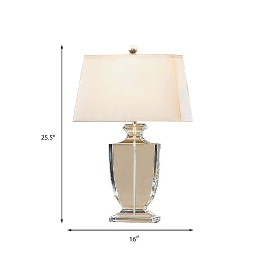 Modern Crystal Urn Table Lamp - Hand-Cut 1 Head White