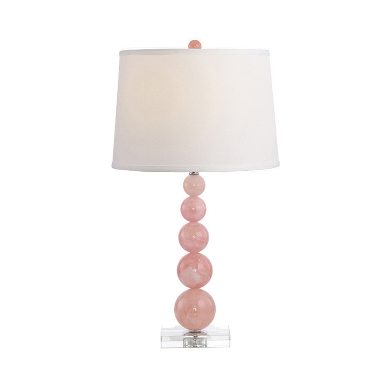 Modern Pink Barrel Nightstand Lamp With Task Lighting 1 Bulb For Bedroom