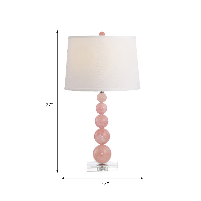 Modern Pink Barrel Nightstand Lamp With Task Lighting 1 Bulb For Bedroom