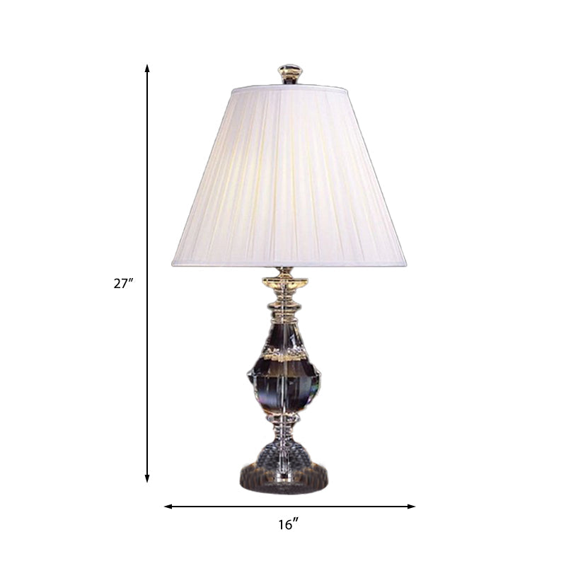 Modern Crystal Urn-Shaped Nightstand Lamp 14/16 Wide White Reading Light