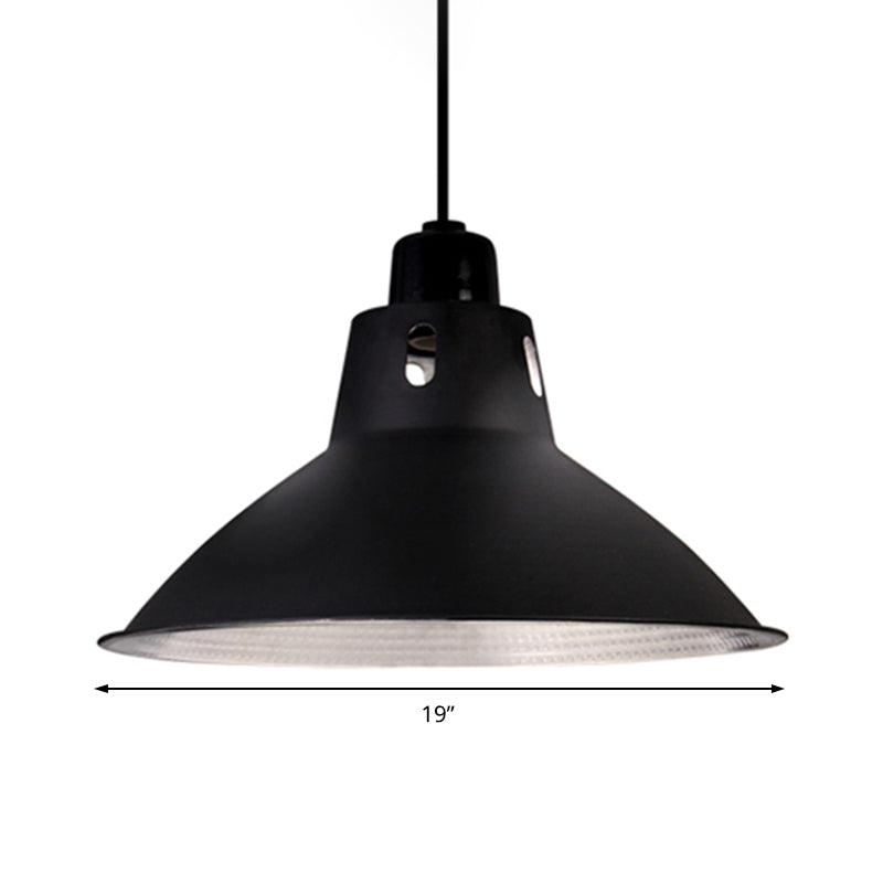 Farmhouse Metallic Black Pendant Light for Dining Tables - 14"/16" Bowl Design