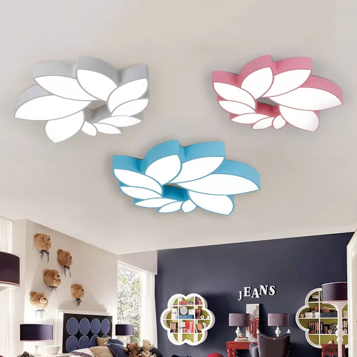 Cartoon Lotus Ceiling Mount Light - LED Flush Light for Baby Bedroom