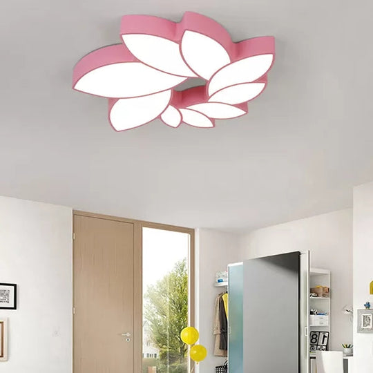 Cartoon Lotus Ceiling Mount Light - LED Flush Light for Baby Bedroom