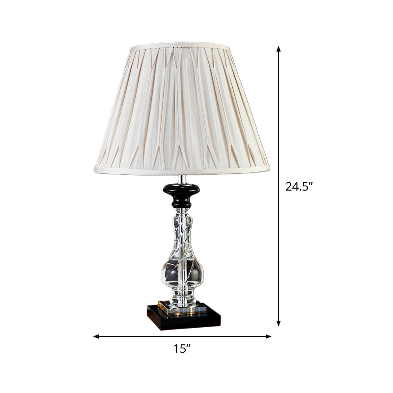 Modern Grey Cone Shade Study Lamp With 1 Head Fabric Reading Light