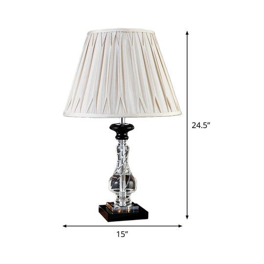 Modern Grey Cone Shade Study Lamp With 1 Head Fabric Reading Light