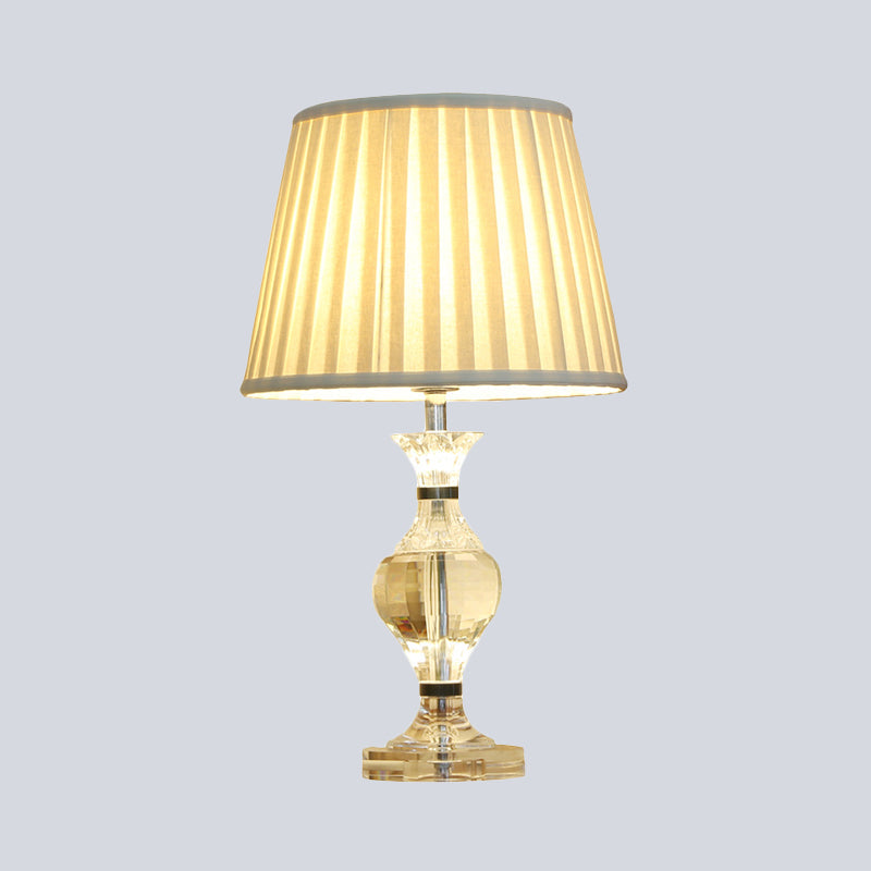 Hand-Cut Crystal Modernism Vase Shape Reading Lamp (Beige)