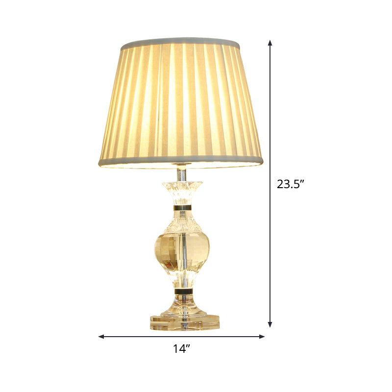 Hand-Cut Crystal Modernism Vase Shape Reading Lamp (Beige)