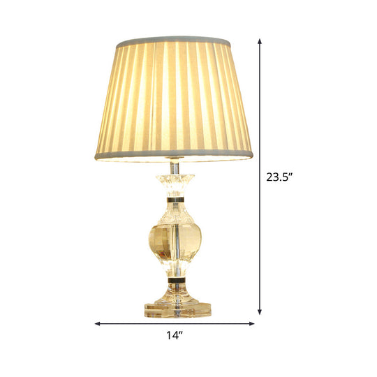 Hand-Cut Crystal Modernism Vase Shape Reading Lamp (Beige)