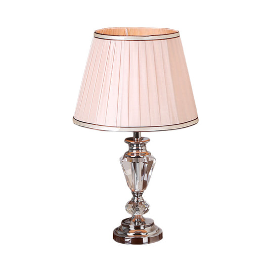 Modern Barrel Shade Task Light Pink/White Nightstand Lamp For Bedside