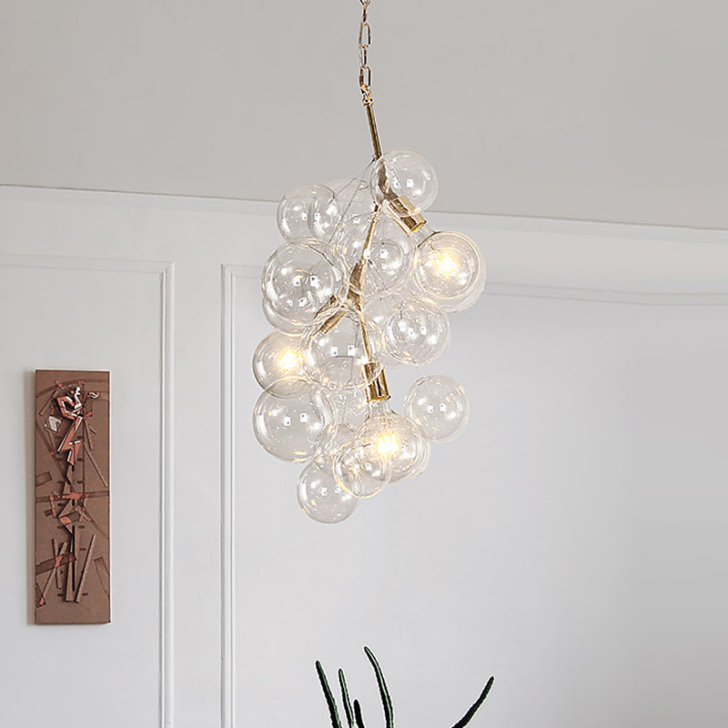 Modern 3/5-Light Gold Pendant Chandelier With Clear Glass Ideal For Living Room