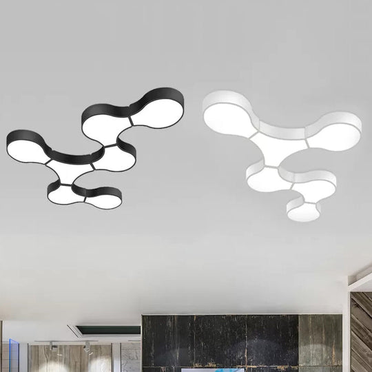 Modern Led Ceiling Lamp For Living Room - Metal & Acrylic Mount Light