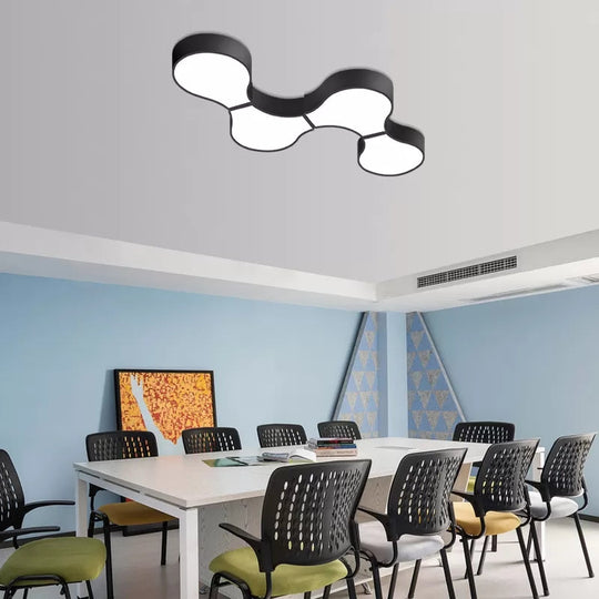 Modern Led Ceiling Lamp For Living Room - Metal & Acrylic Mount Light