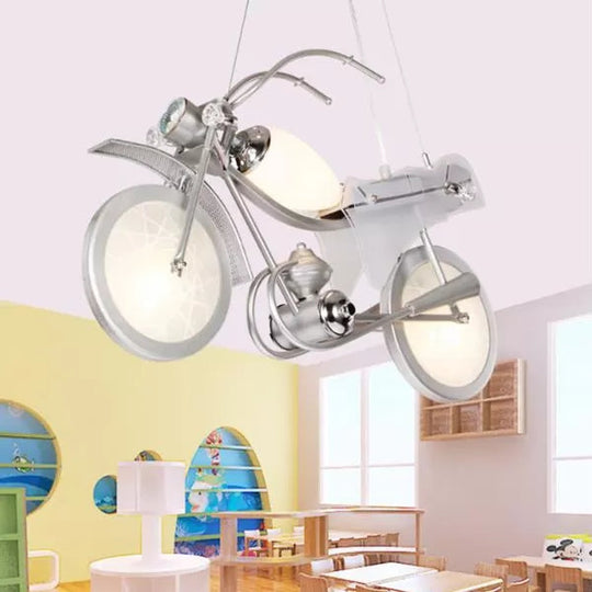 Modern Monochrome Bicycle Pendant Light - Stylish Metal Hanging For Shop