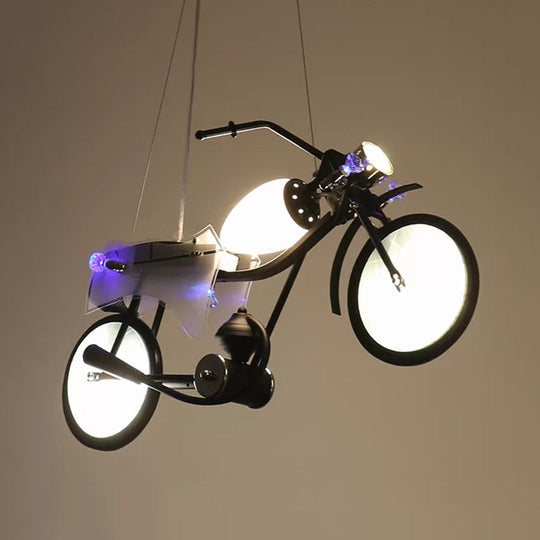 Modern Monochrome Bicycle Pendant Light - Stylish Metal Hanging For Shop Blue / B