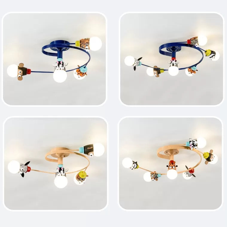 Animal-Inspired Twist Arm LED Ceiling Lamp for Modern Offices