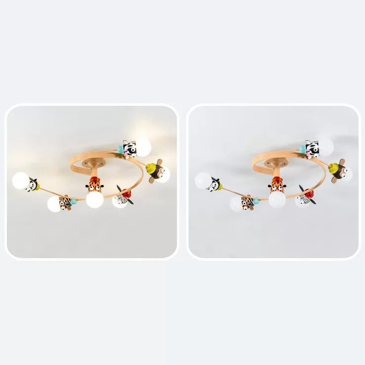 Animal-Inspired Twist Arm LED Ceiling Lamp for Modern Offices