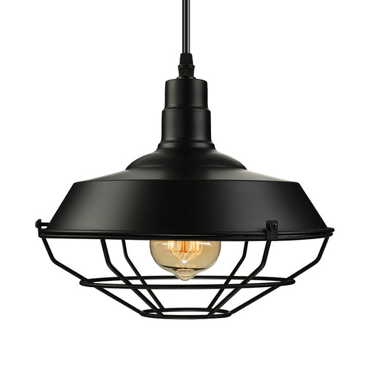 Metal Farmhouse Pendant Light with Barn Shade in Black - 1 Head, 3 Sizes Available