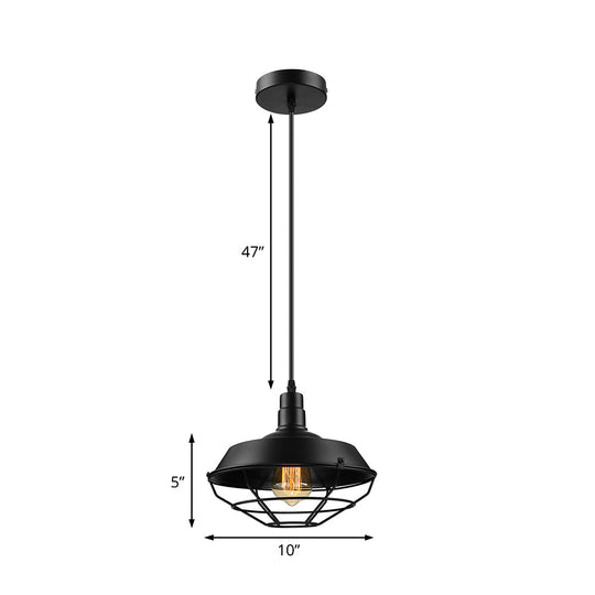 Metal Farmhouse Pendant Light with Barn Shade in Black - 1 Head, 3 Sizes Available