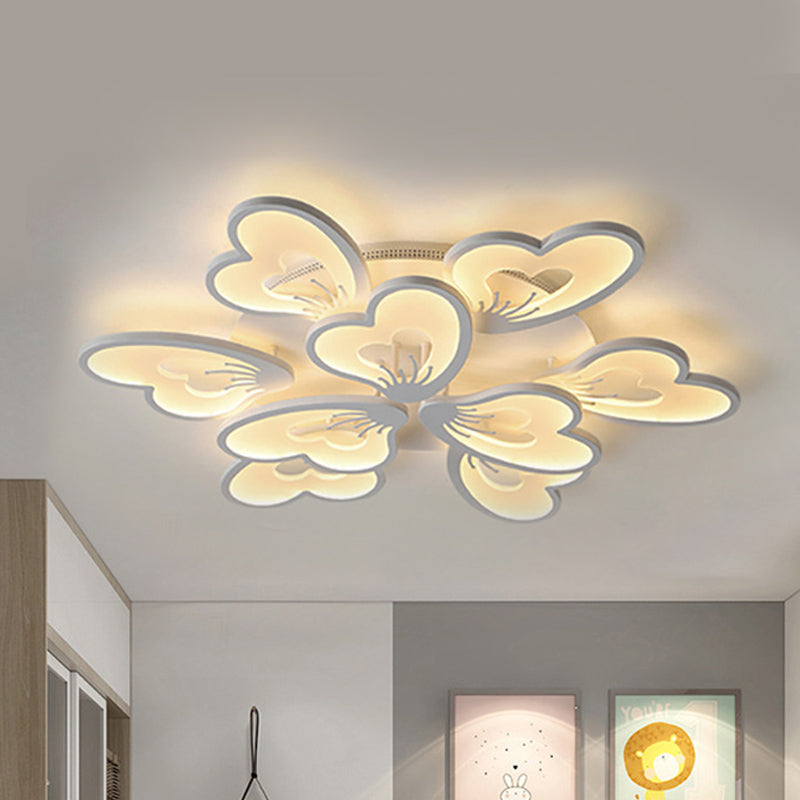 Modern Creative Petal Ceiling Flush Mount Acrylic White Integrated Led Living Room Light (9/12/15