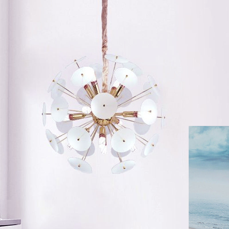 Nordic Metal Led Globe Pendant Chandelier - Adjustable Cord + Grey/White/Sky Blue Options