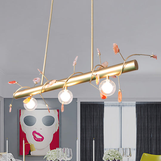 Contemporary 3-Light Ceiling Pendant With Vibrant Colored Glass Shade