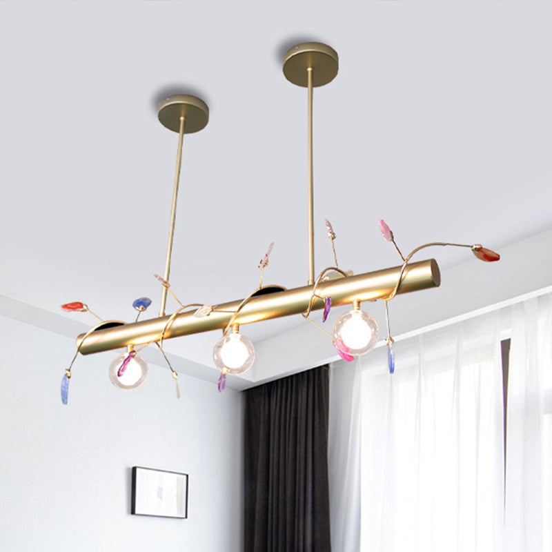 Contemporary 3-Light Ceiling Pendant With Vibrant Colored Glass Shade