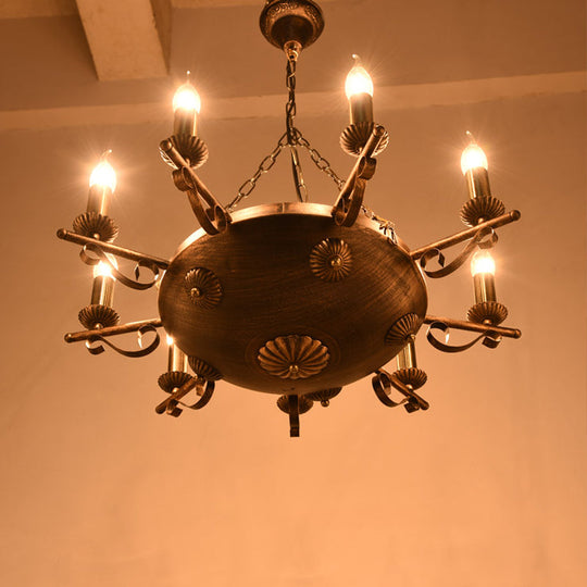 Antique Brass Metal Chandelier Pendant For Restaurant Ceiling