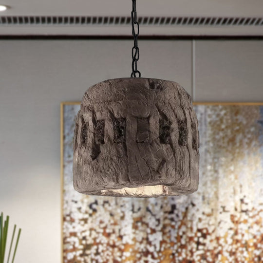 Industrial Rustic Drum Pendant Light In Gary For Restaurants