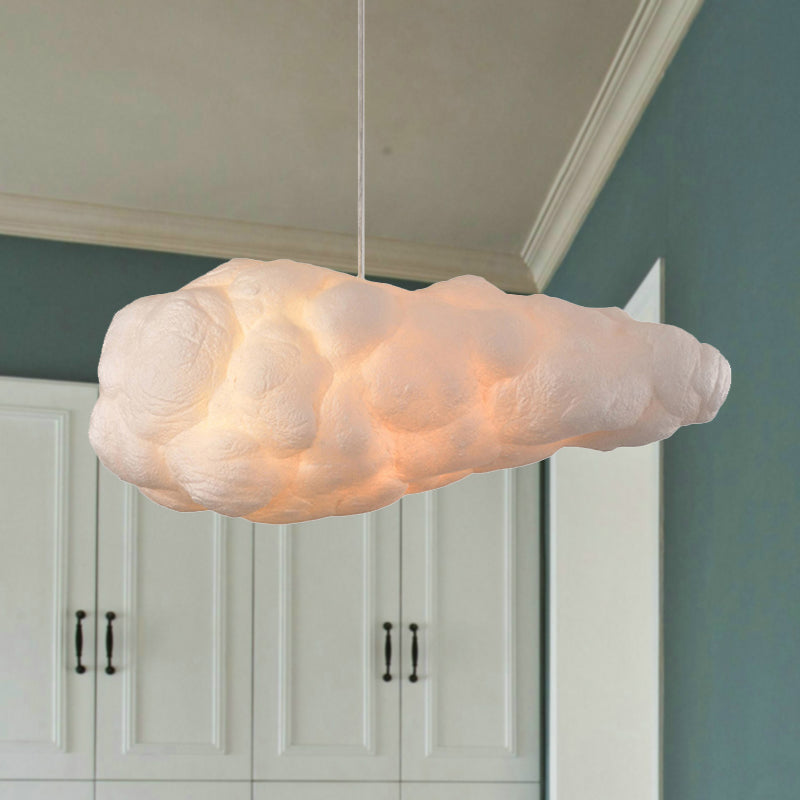 Modern Cloud Pendant Light Fixture In White - 1/2/4-Light Dining Room Ceiling Lamp 14/16 W