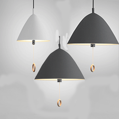 10.5"/13"/16" Wide 1 Head Modern Metal Umbrella Pendant Light with Cone Shade for Hotel Kitchen