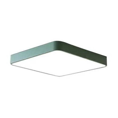 Nordic Style Led Ceiling Lamp - Slim Square Flush Mount For Offices & Hallways Green / 12