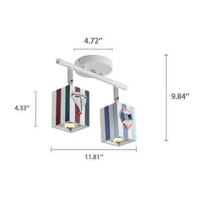 Contemporary Rotatable Rectangular Metal Gallery Ceiling Mount Spotlight with High Brightness